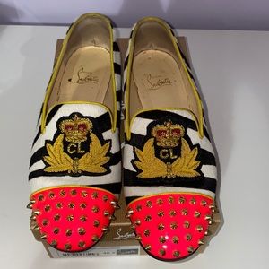 Christian Louboutin intern flat pony zebra